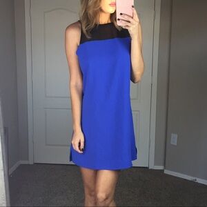 Parker Silk Blue and Black Dress Size Medium